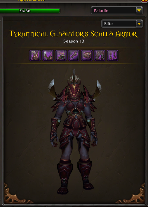 Gladiator Mounts - Elite Sets (Tyrannical & Primal) - CM Set - PvP Illusions - Tabards & Titles