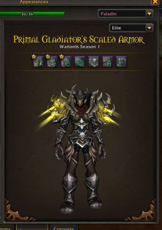 Gladiator Mounts - Elite Sets (Tyrannical & Primal) - CM Set - PvP Illusions - Tabards & Titles
