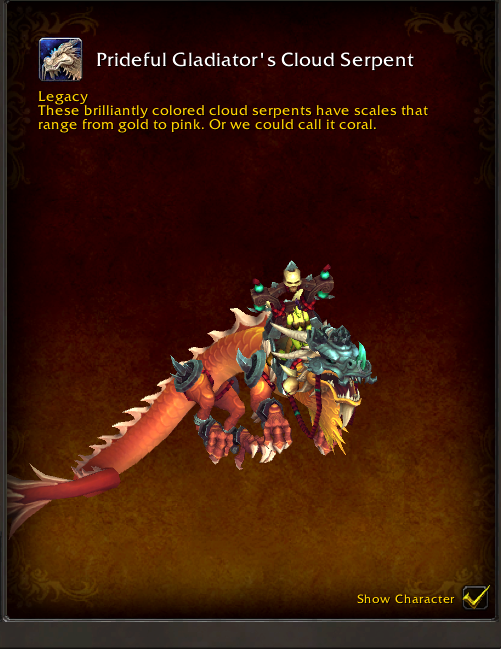 Gladiator Mounts - Elite Sets (Tyrannical & Primal) - CM Set -  PvP Illusions - Tabards & Titles