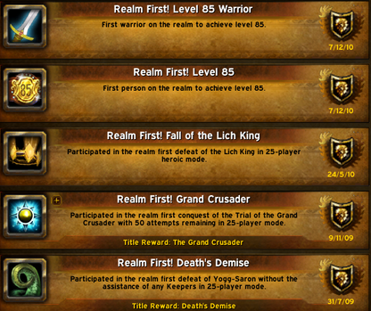 Scarab Lord - 16x Realm Firsts - Vanquisher - Gladiator Mounts - 2x Rank 1 - HotH - Tier 3 - Elite Set & Weapons